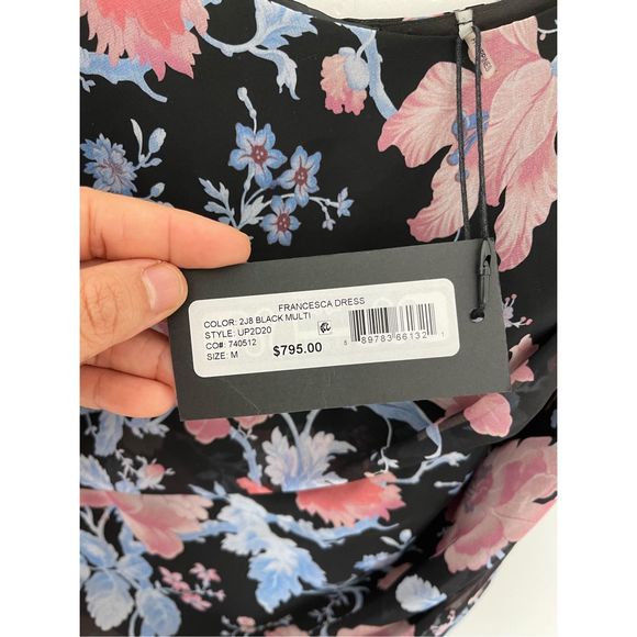 UNGARO Francesca Draped Floral Dress Size Medium NWT - Picture 7 of 10